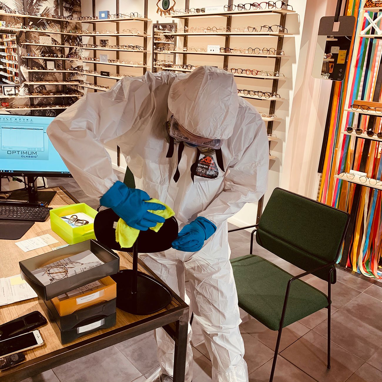 Desinfection Covid19 - magasin d'optique